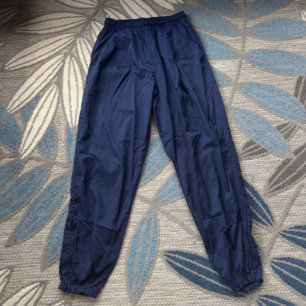 Nike Vintage Pants Men's Large Navy Nylon‎ Lightweight Track Jogger Windbreaker